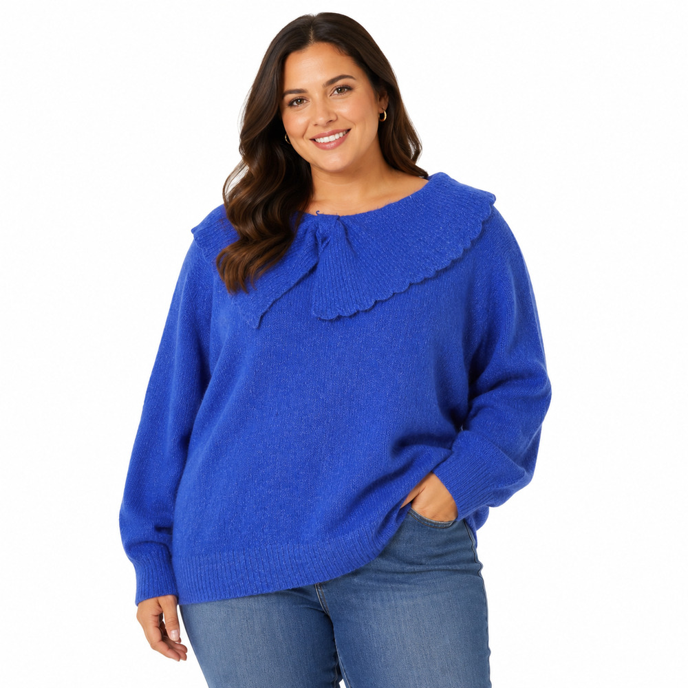 Venezia Vintage Silk & Angora Blue 80s Sweater Soft Cozy Pullover sz L / XL
